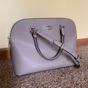 Michael Kors Pearl Grey Dome Satchel Purse